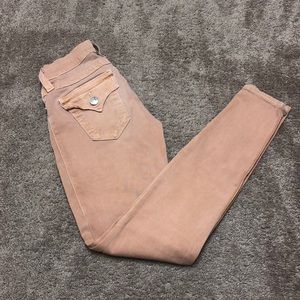 Salmon color Skinny True Religion jeans